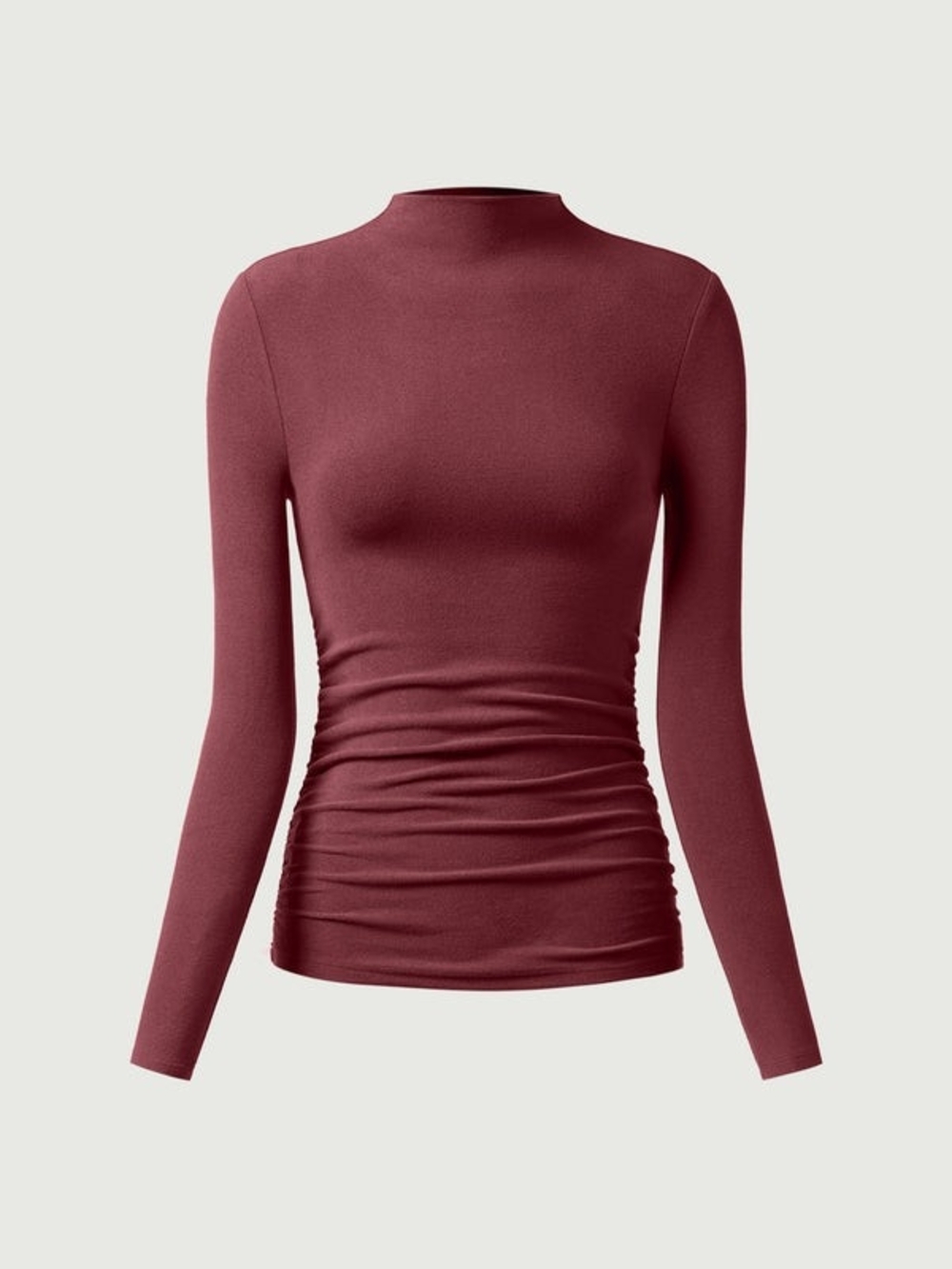 OGL ProWarmThermal Ruched Sides Tuckable Mockneck Top In Christmas Special